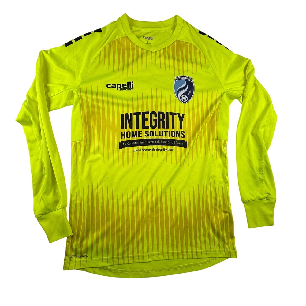 Capelli Sport West Florida Flames Soccer Jersey Small Neon Yellow Long Sleeve #3